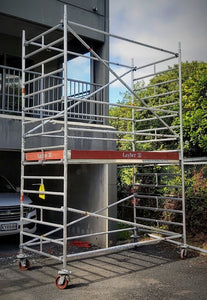 Layher Uni Wide Mobile Scaffold with 2 metre high deck height