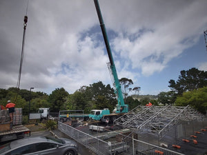 Keder Roof preparing for crane lift into position